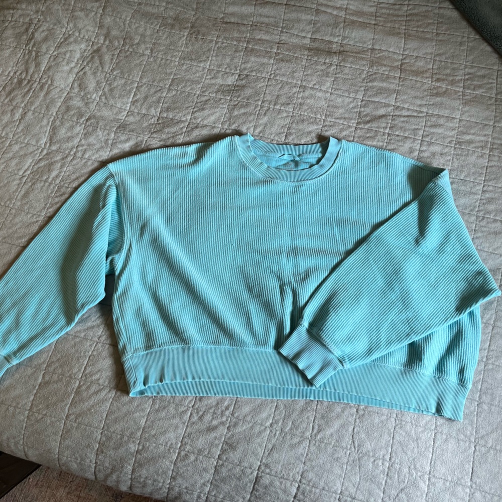 Aerie ribbed oversized cropped sweatshirt